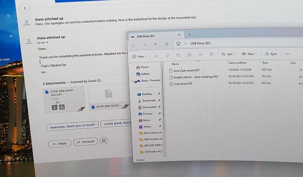 Saving the Design to a USB Drive