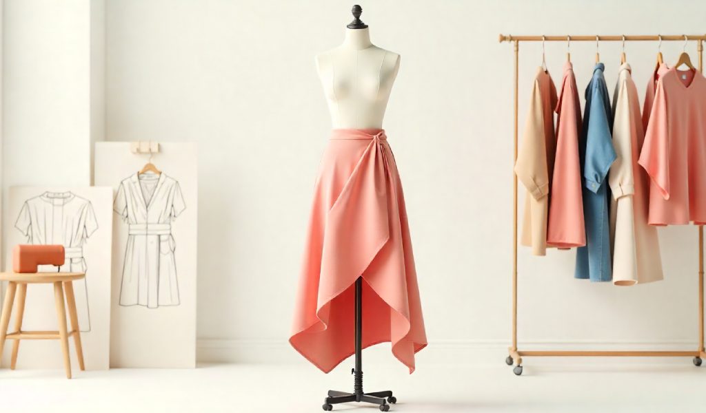 Asymmetrical construction skirt Skirts