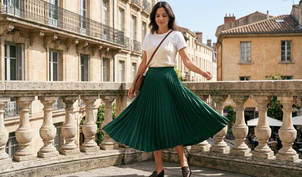 The Pleated Midi: Best for Movement and Texture