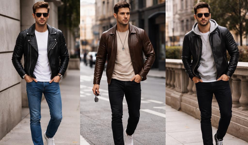 Casual Leather Jacket Outfits