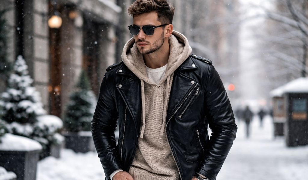 Layering a Leather Jacket in Cold Weather